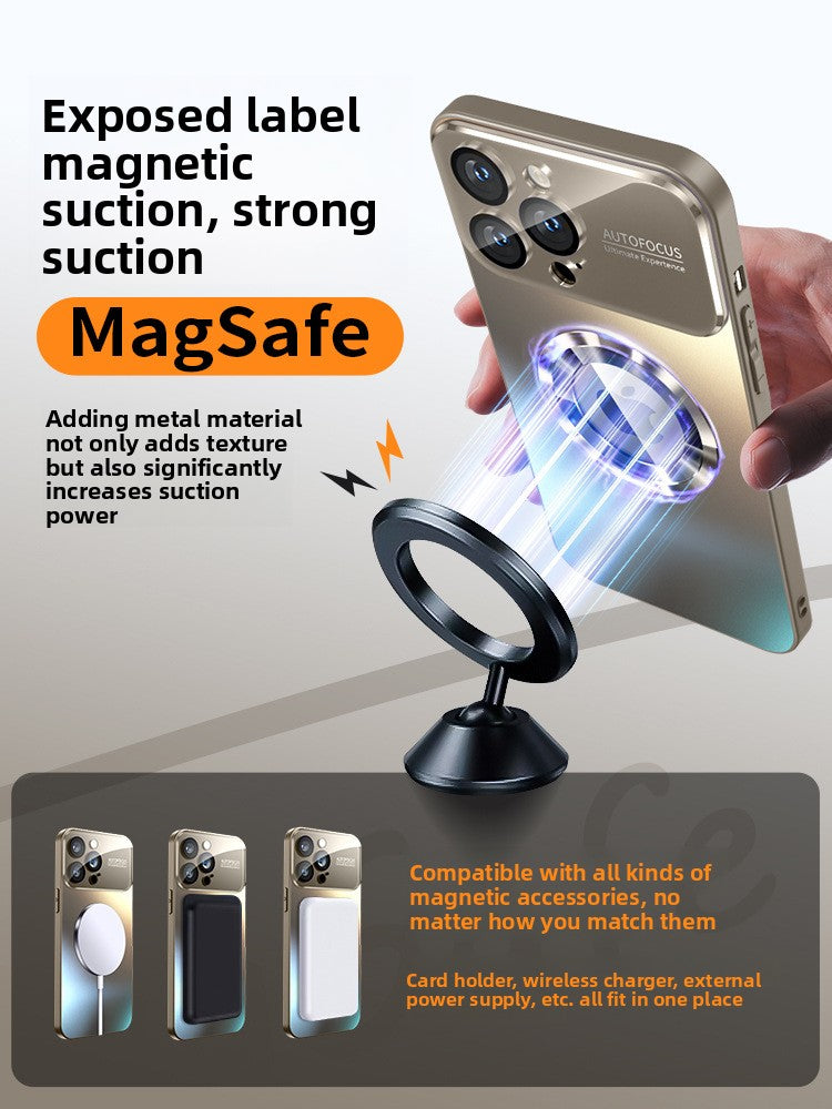 Sandblasted glass magnetic phone case