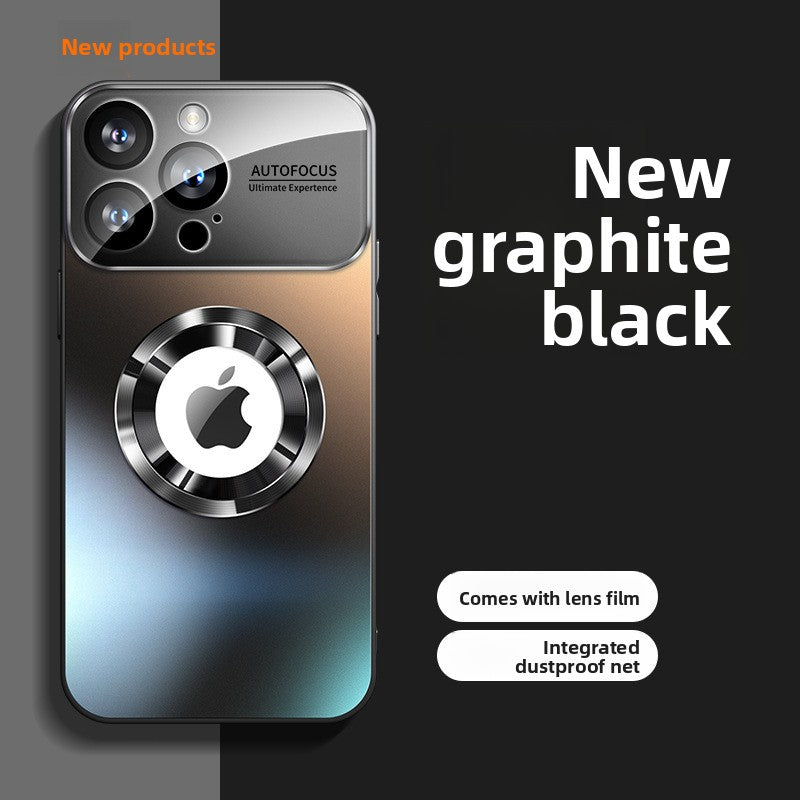 Sandblasted glass magnetic phone case