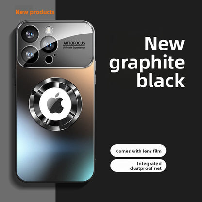 Sandblasted glass magnetic phone case