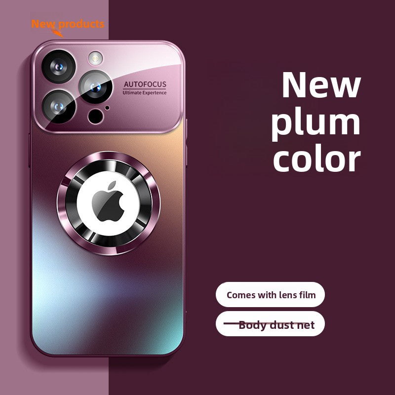Sandblasted glass magnetic phone case