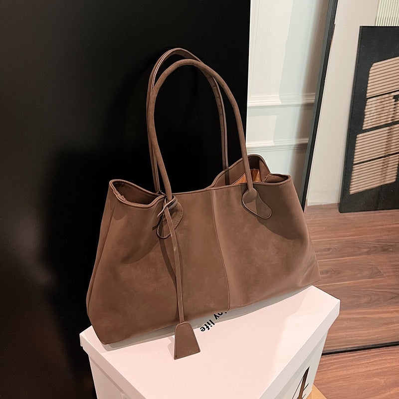 Sandblasted texture tote bag