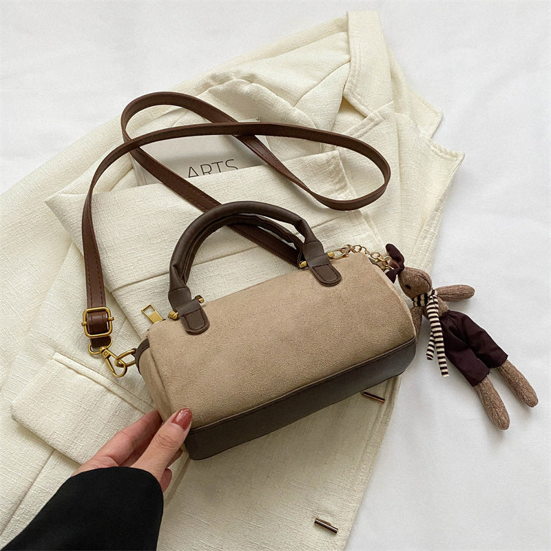 Sanded texture minimalist vintage handbag