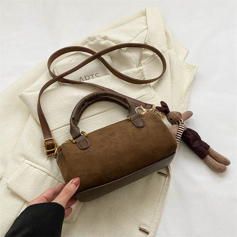 Sanded texture minimalist vintage handbag