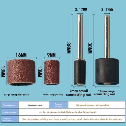 Sandpaper ring grinding head