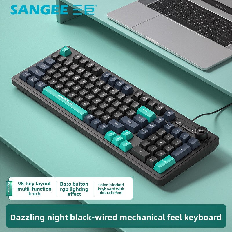 Sangee K18 RGB Gaming Keyboard with Knob