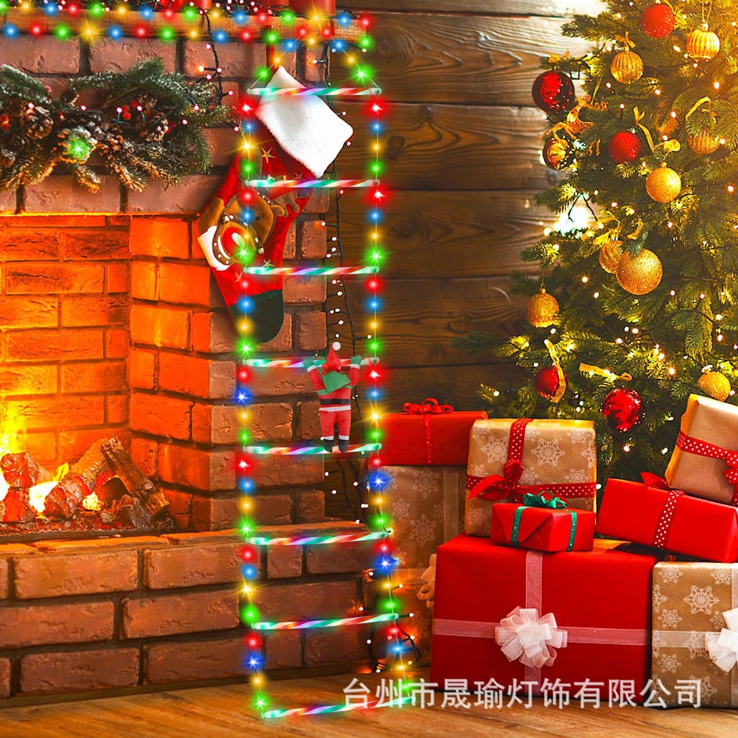 Santa Claus Ladder LED Decorative Light String with Remote Control