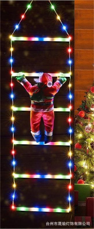 Santa Claus Ladder LED Decorative Light String with Remote Control