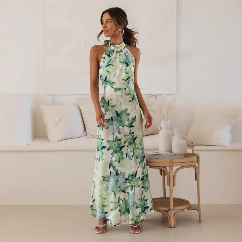Sash-wrapped neckline dress
