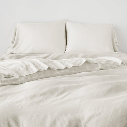 Satin Bamboo Fiber Bedding Set with Vintage Wash
