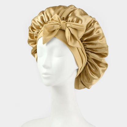 Satin Bow Sleep Cap with Elastic Band