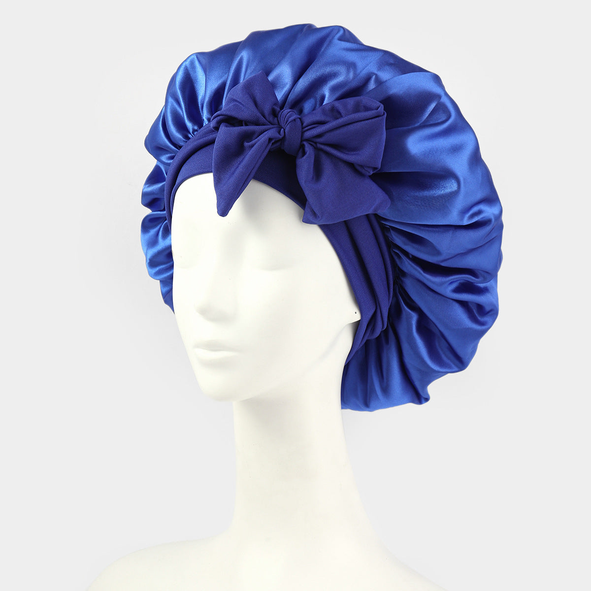 Satin Bow Sleep Cap with Elastic Band