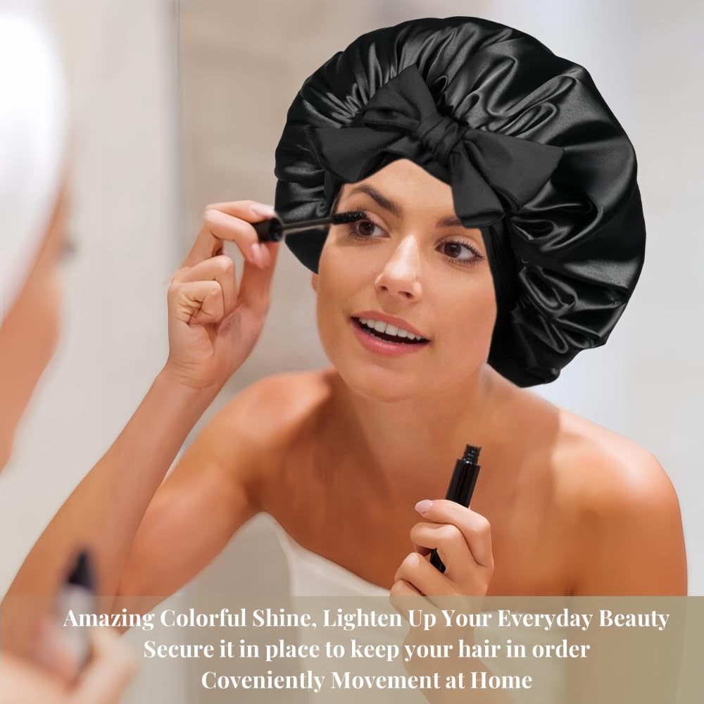 Satin Bowknot Sleep Cap