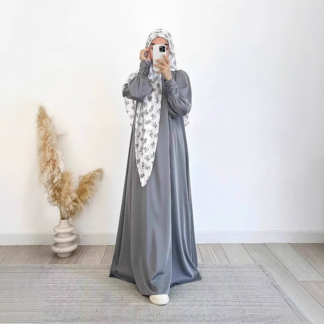 Satin grand hem dress