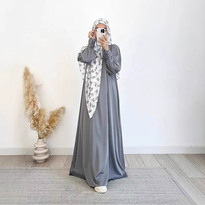 Satin grand hem dress