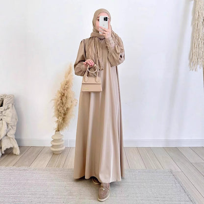 Satin grand hem dress