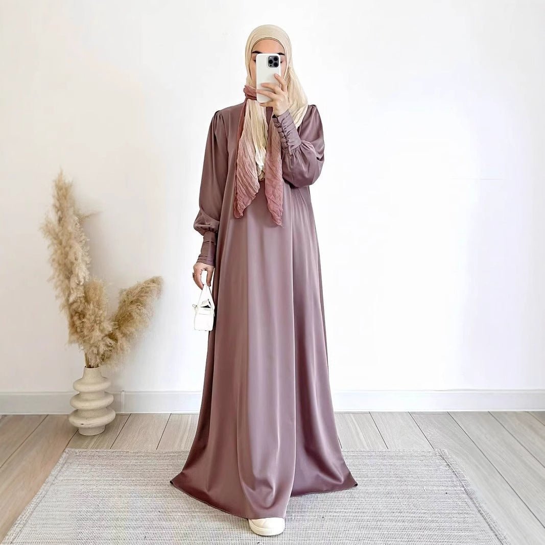 Satin grand hem dress