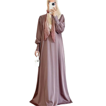 Satin grand hem dress