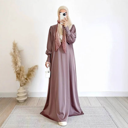 Satin grand hem dress