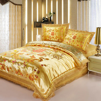 Satin Jacquard Wedding Bedding Set