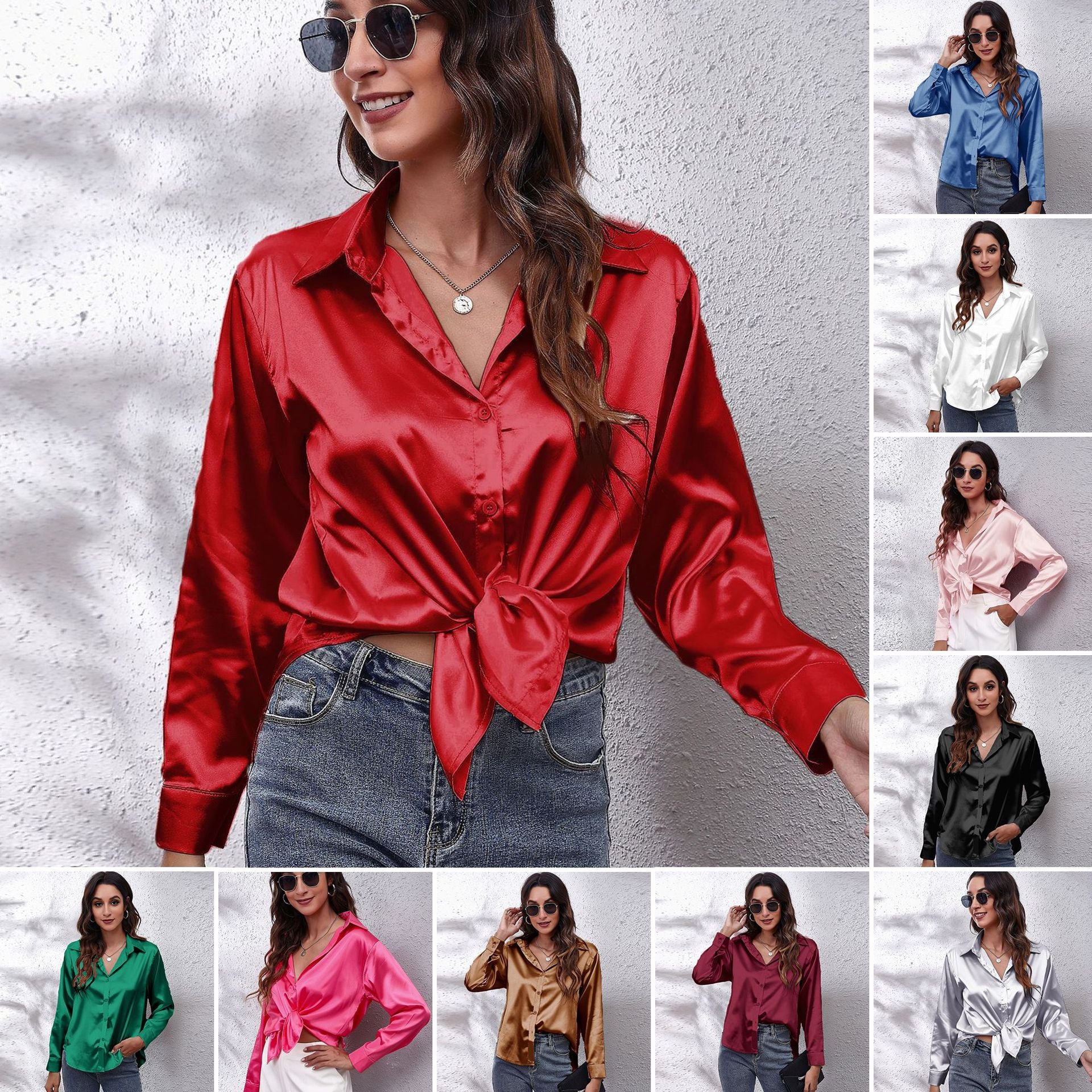 Satin Long-Sleeve Shirt
