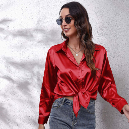 Satin Long-Sleeve Shirt