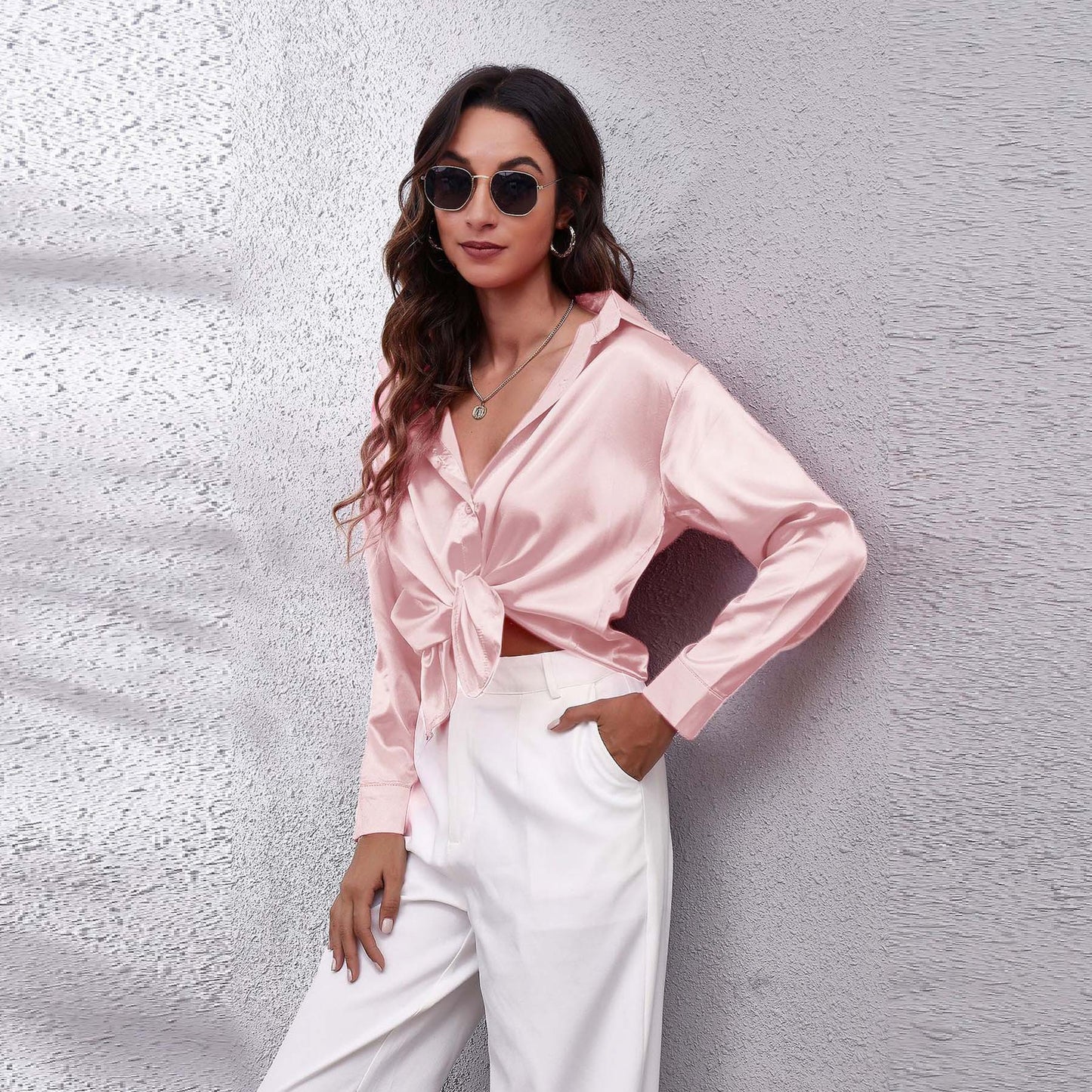 Satin Long-Sleeve Shirt