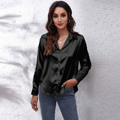 Satin Long-Sleeve Shirt