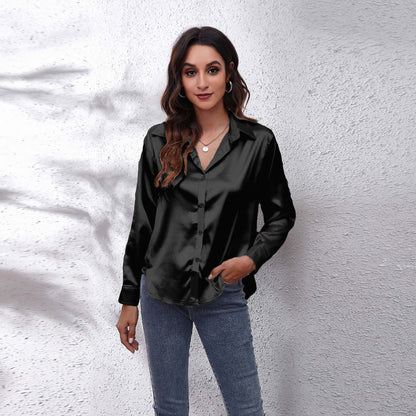 Satin Long-Sleeve Shirt