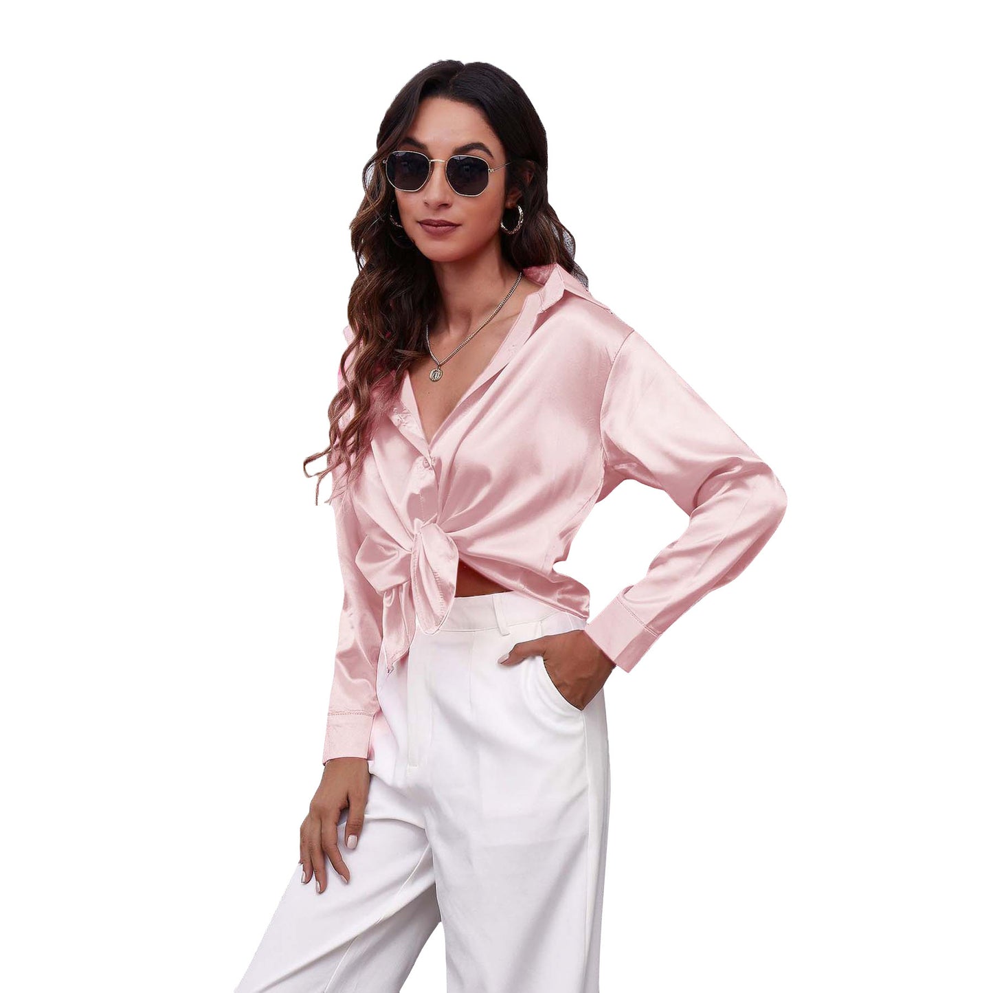 Satin Long-Sleeve Shirt