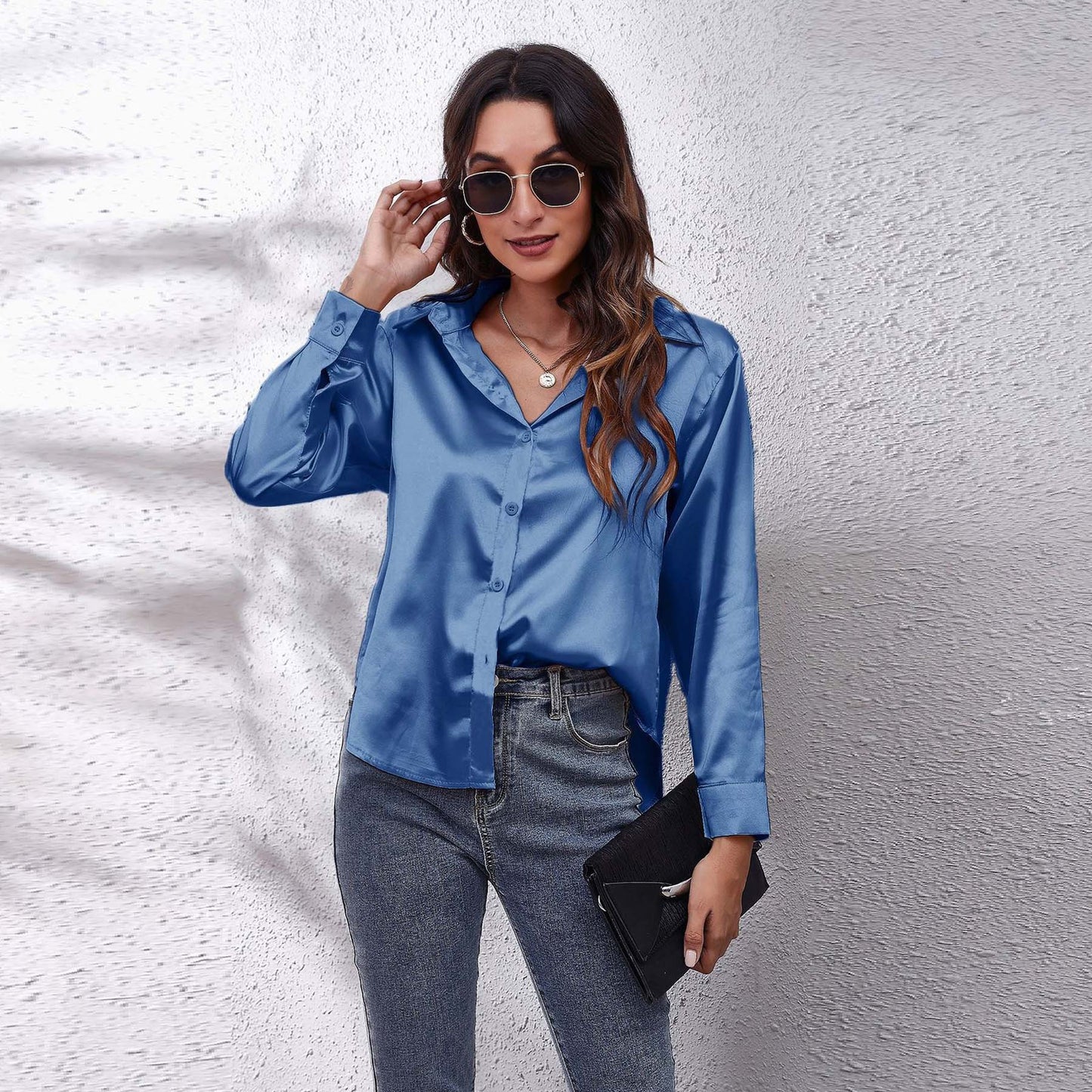 Satin Long-Sleeve Shirt