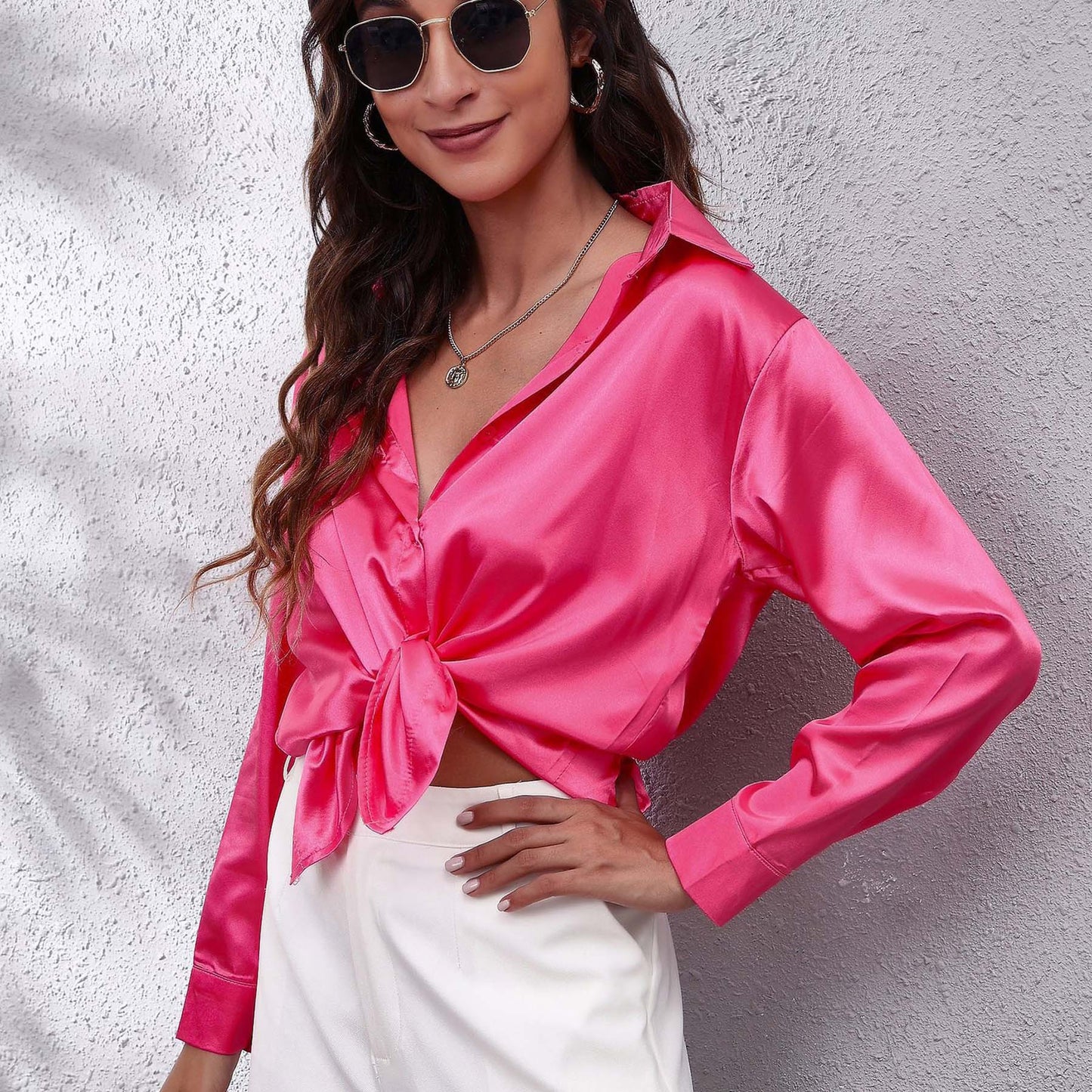 Satin Long-Sleeve Shirt