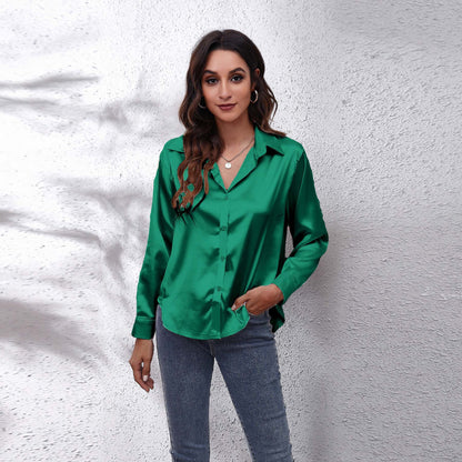 Satin Long-Sleeve Shirt