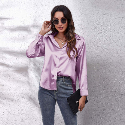 Satin Long-Sleeve Shirt