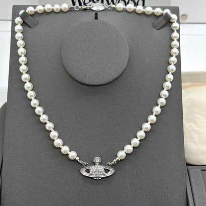 Saturn Pearl Necklace
