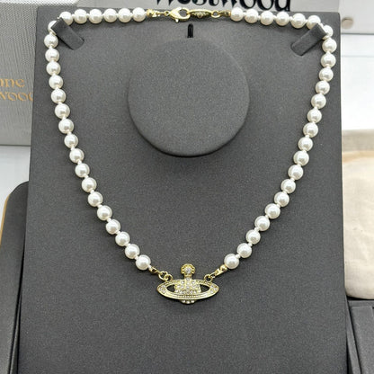 Saturn Pearl Necklace