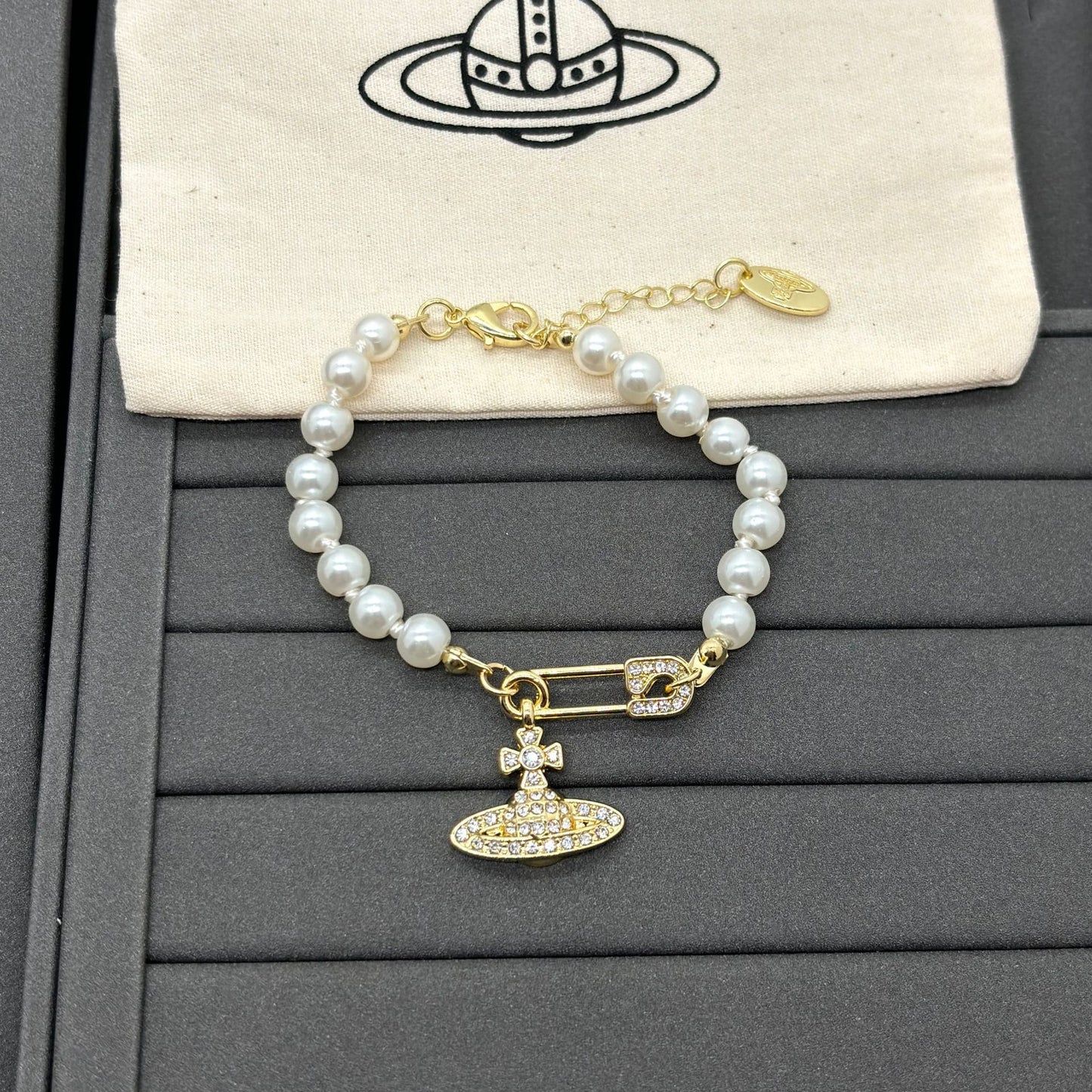 Saturn Pearl Necklace