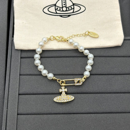 Saturn Pearl Necklace