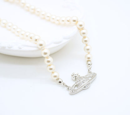Saturn Pearl Necklace