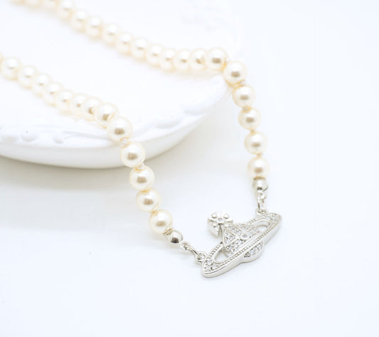 Saturn Pearl Necklace