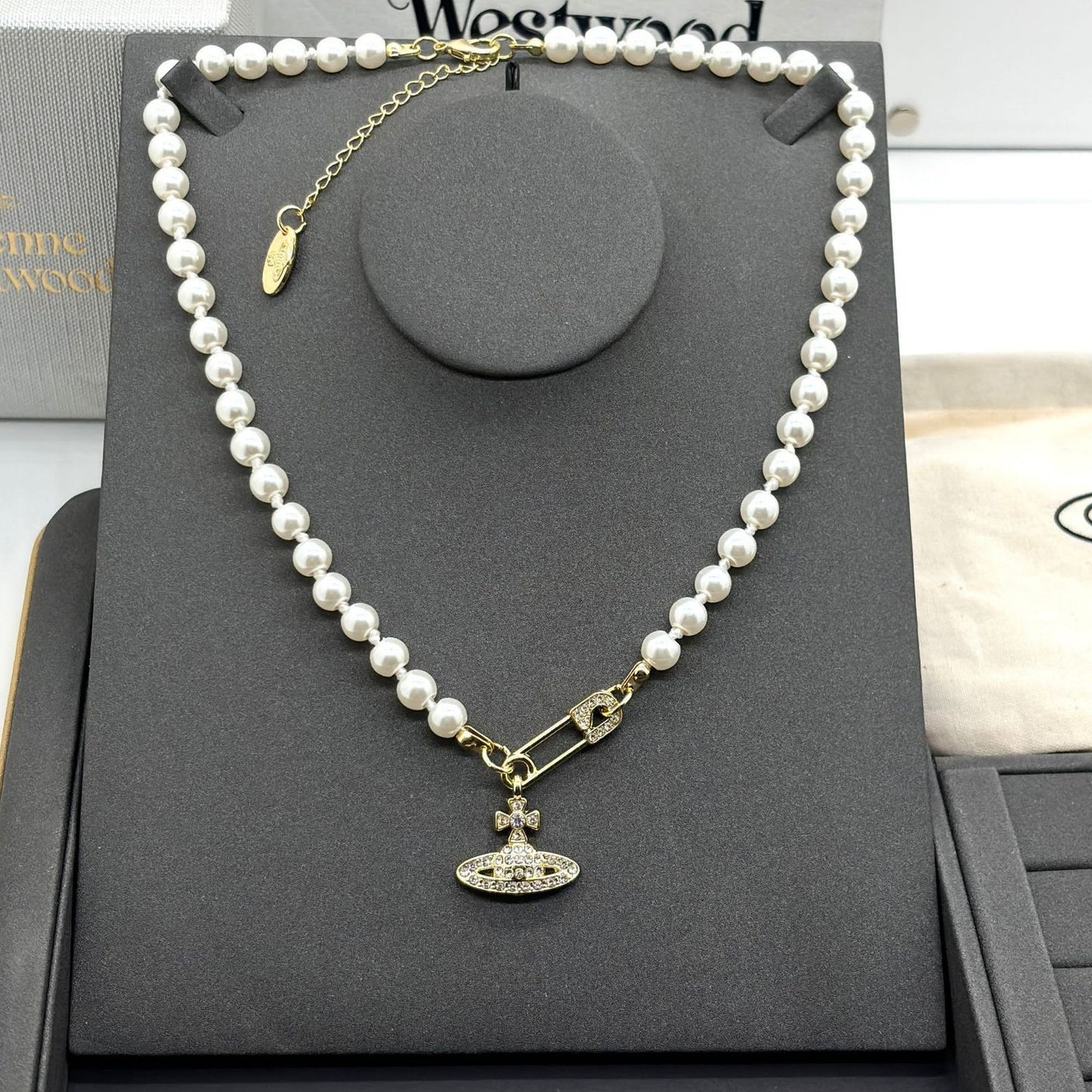 Saturn Pearl Necklace