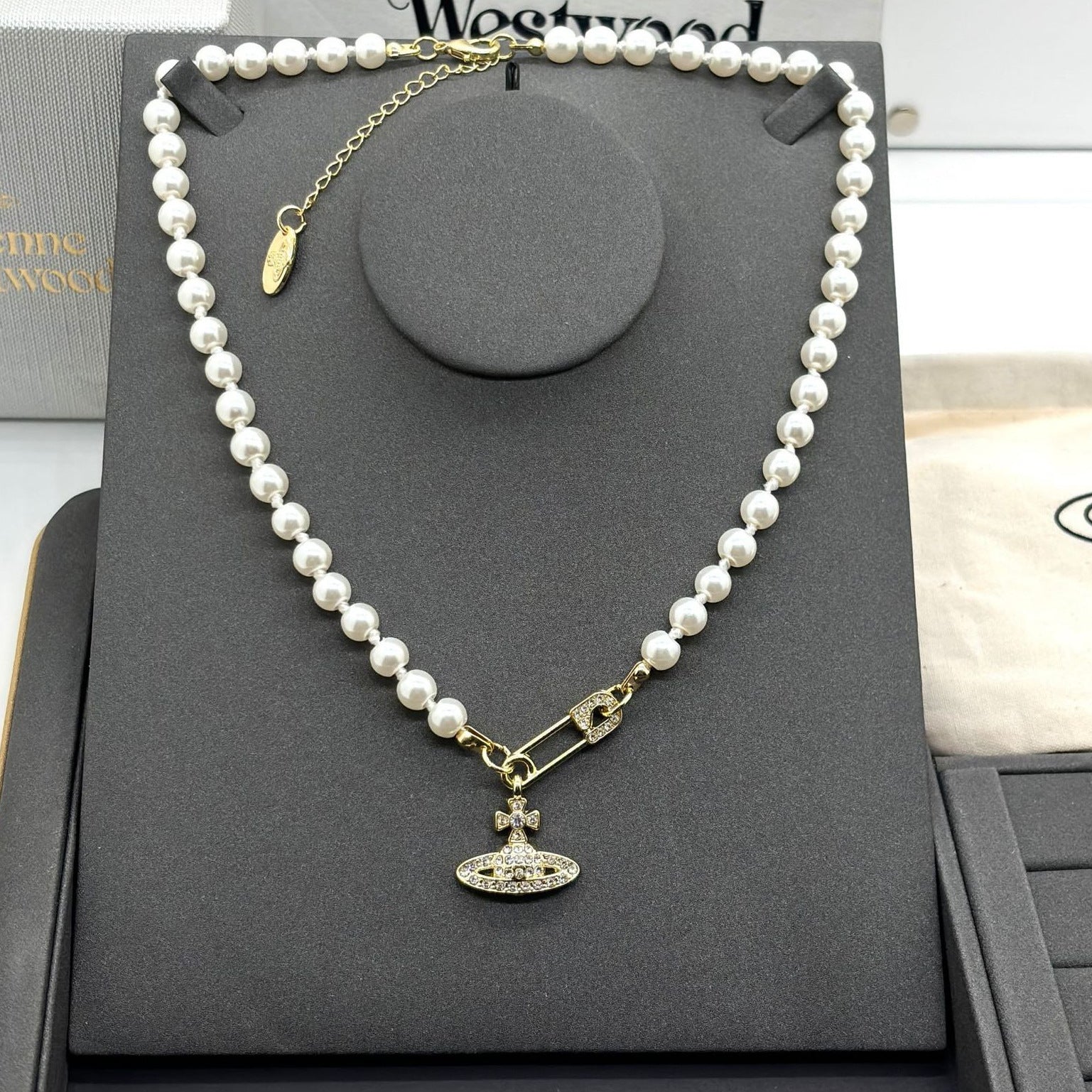 Saturn Pearl Necklace