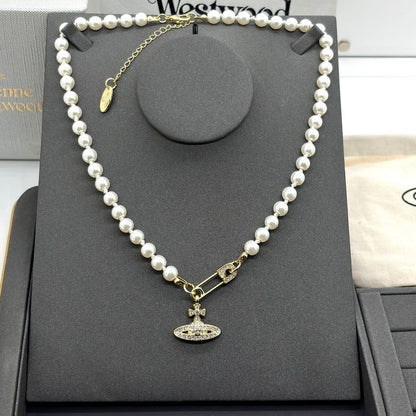 Saturn Pearl Necklace
