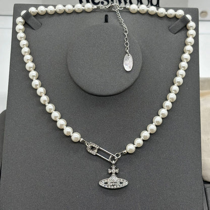 Saturn Pearl Necklace