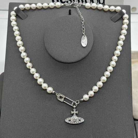 Saturn Pearl Necklace