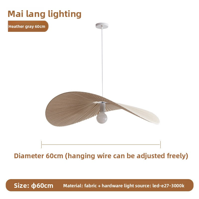 Scandinavian Fabric Rattan Chandelier
