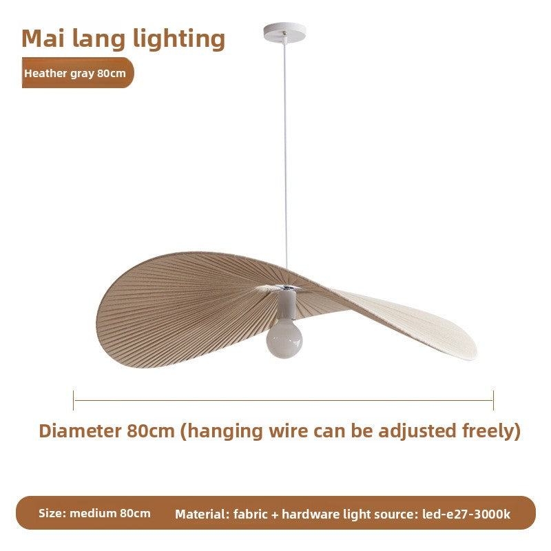 Scandinavian Fabric Rattan Chandelier