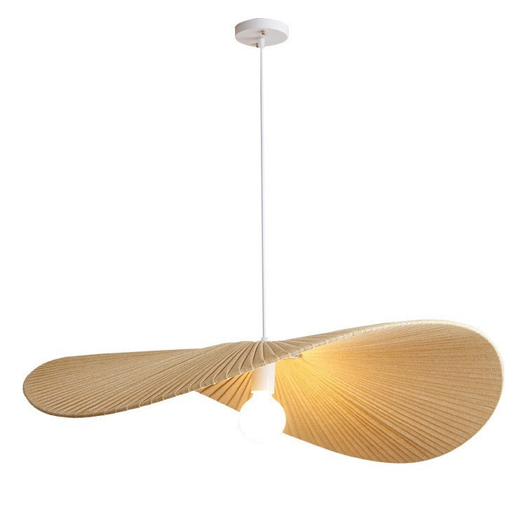 Scandinavian Fabric Rattan Chandelier