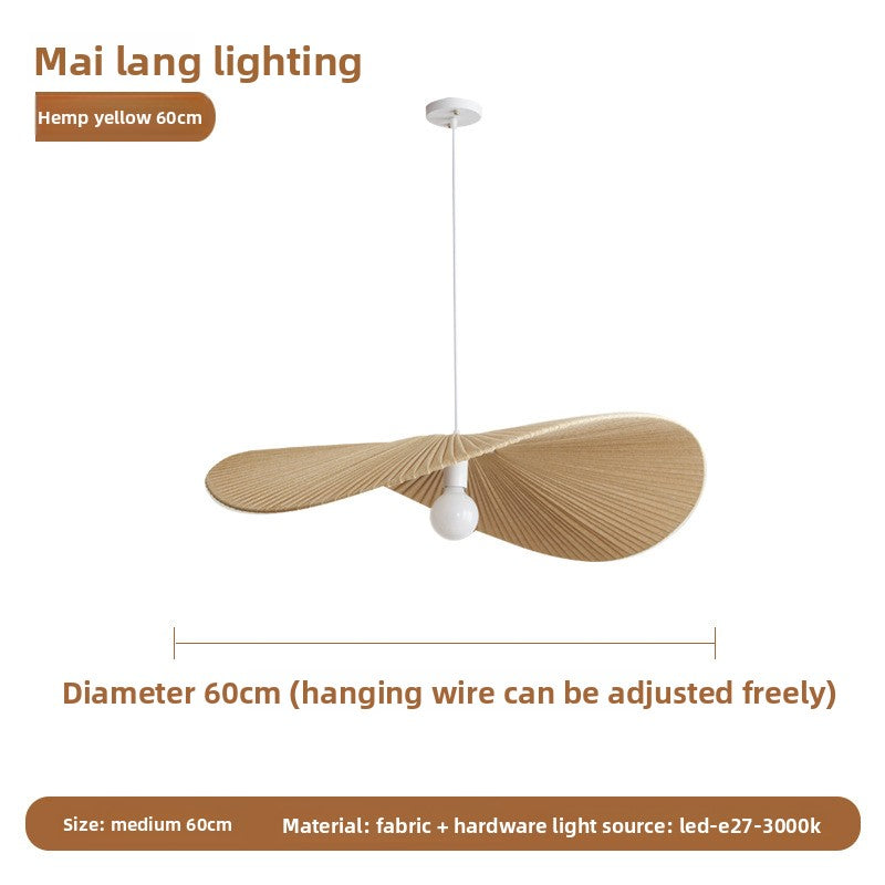 Scandinavian Fabric Rattan Chandelier