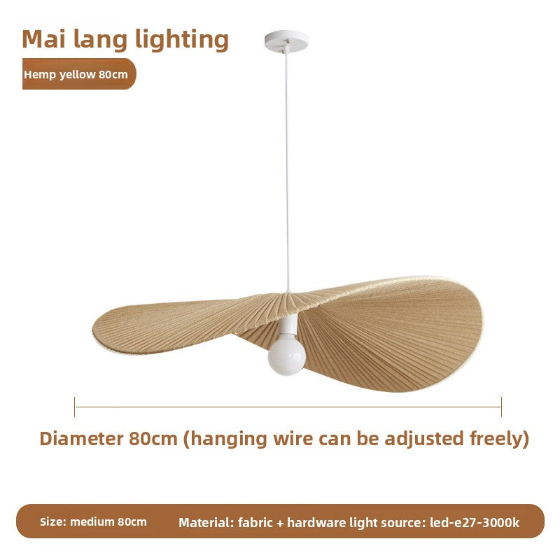 Scandinavian Fabric Rattan Chandelier