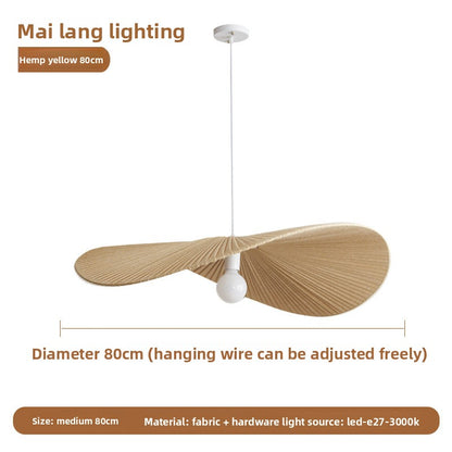 Scandinavian Fabric Rattan Chandelier